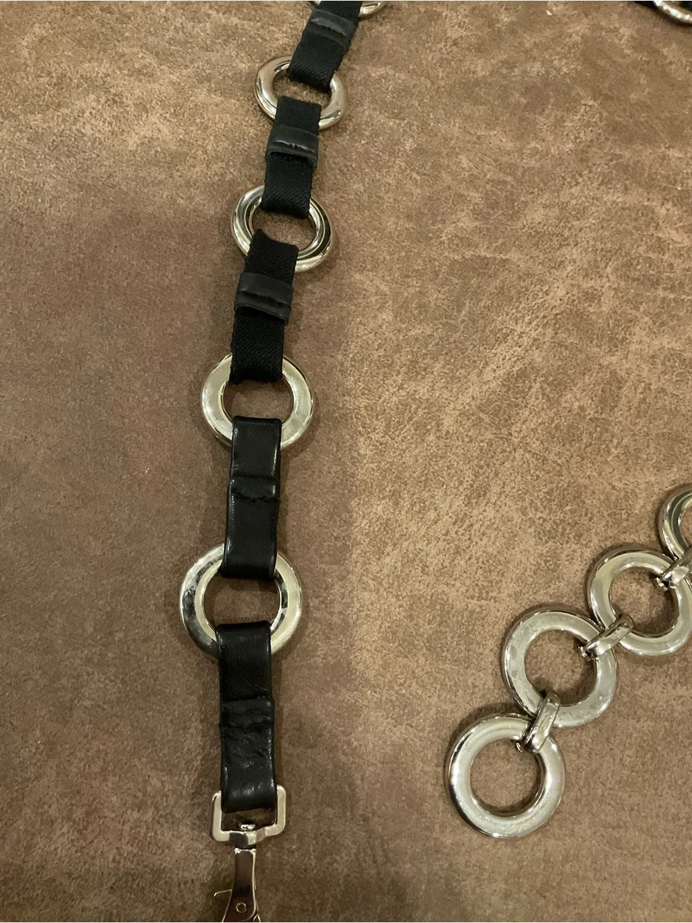 Black and Silver Chain Belt